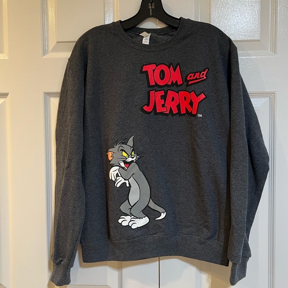 TOM & JERRY Graphic Print Sweatshirt- Sz S-NEW without Tag-by Jerzees - Picture 2 of 7